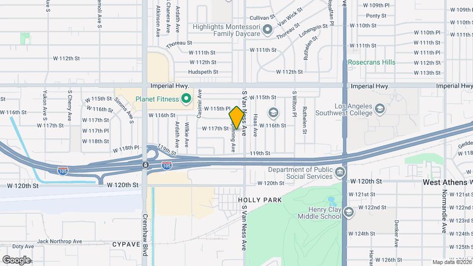 11710 Spinning Ave Map and Location Details