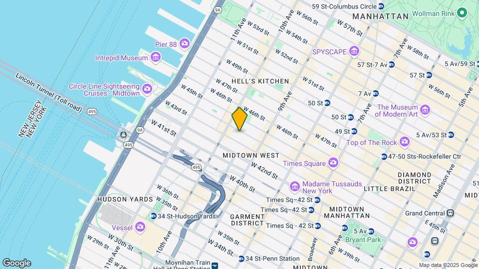 444 W 44th St Map and Location Details