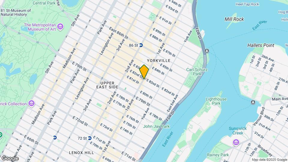 1570 1st Avenue Mapa y Detalles de la Ubicación