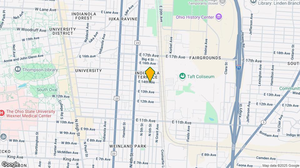 401 E 14th Ave Mapa y Detalles de la Ubicación