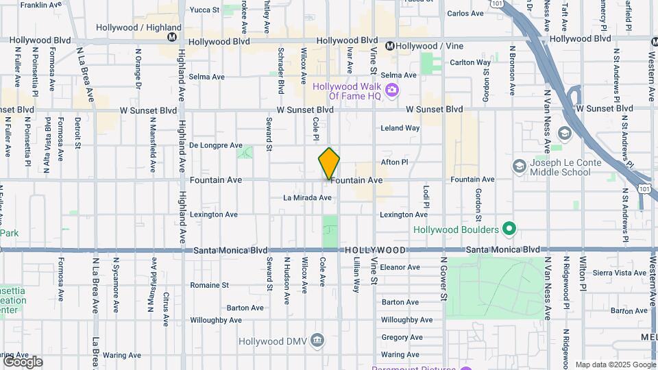 6416 Fountain Ave Map and Location Details