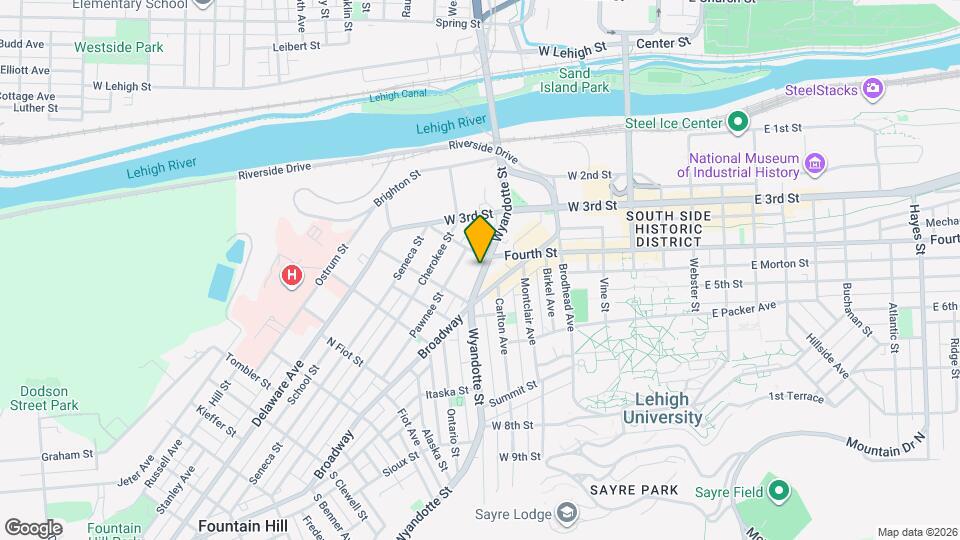 416 Wyandotte St Mapa y Detalles de la Ubicación