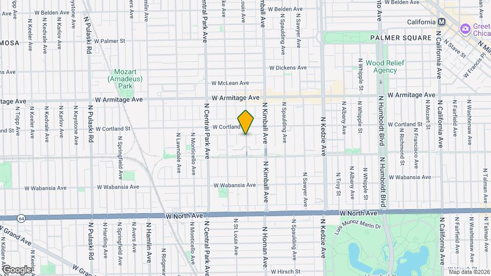 1850 N Saint Louis Ave, Unit 1R Mapa y Detalles de la Ubicación