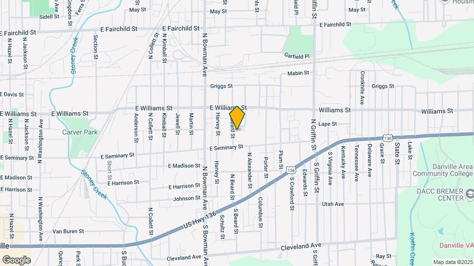 411 N Beard St Map and Location Details