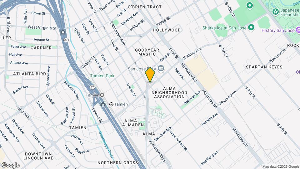1388 S Almaden Ave Map and Location Details