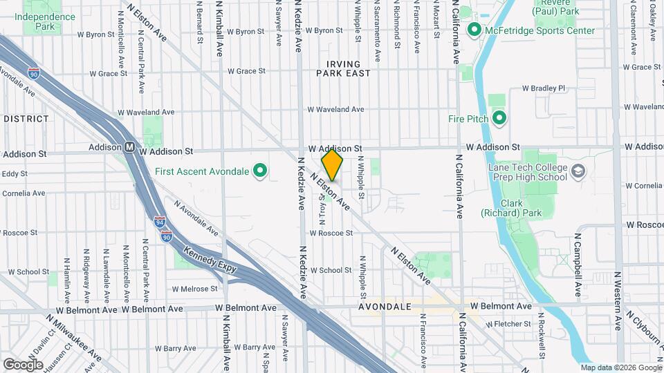 3489 N Elston Ave, Unit 2 Map and Location Details