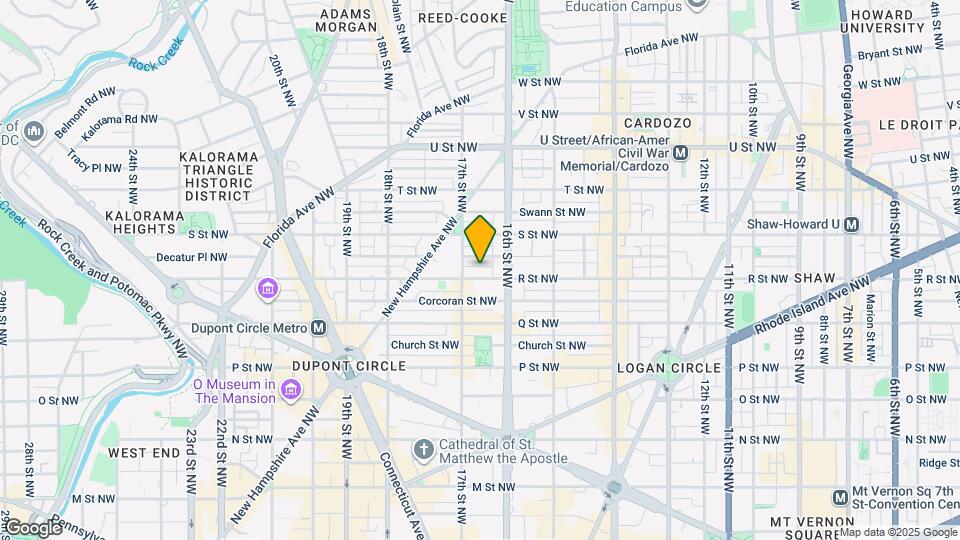 1625 R St NW, Unit Lower Level Map and Location Details