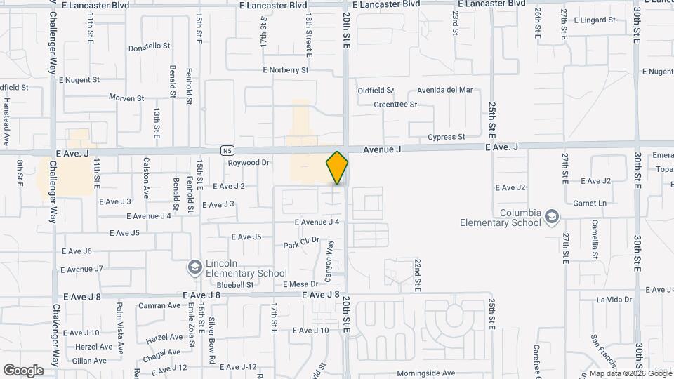 1850 E Ave J2 Mapa y Detalles de la Ubicación