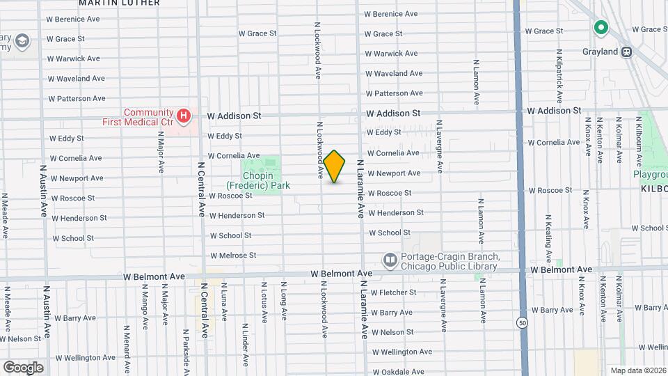 5242 W Roscoe St Mapa y Detalles de la Ubicación