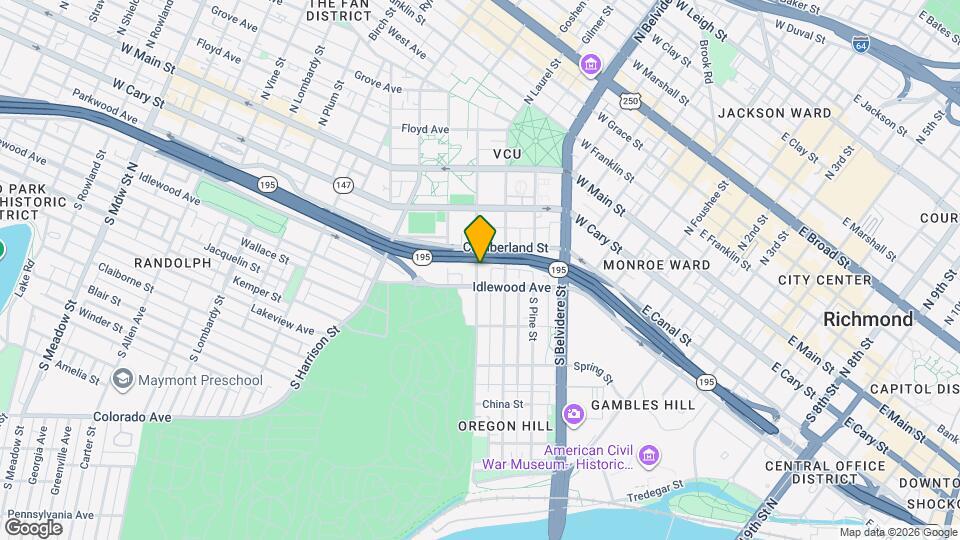 219 S Cherry St, Unit 1B Map and Location Details