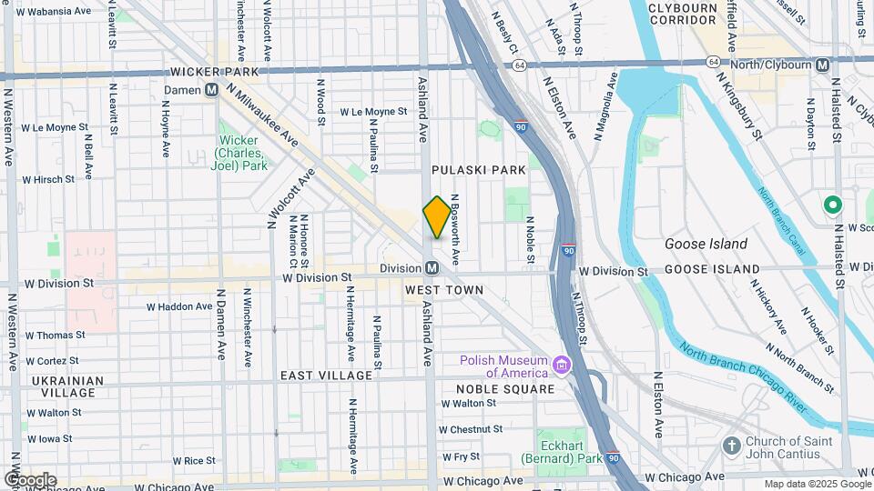 1231 N Ashland Ave, Unit G01C Map and Location Details