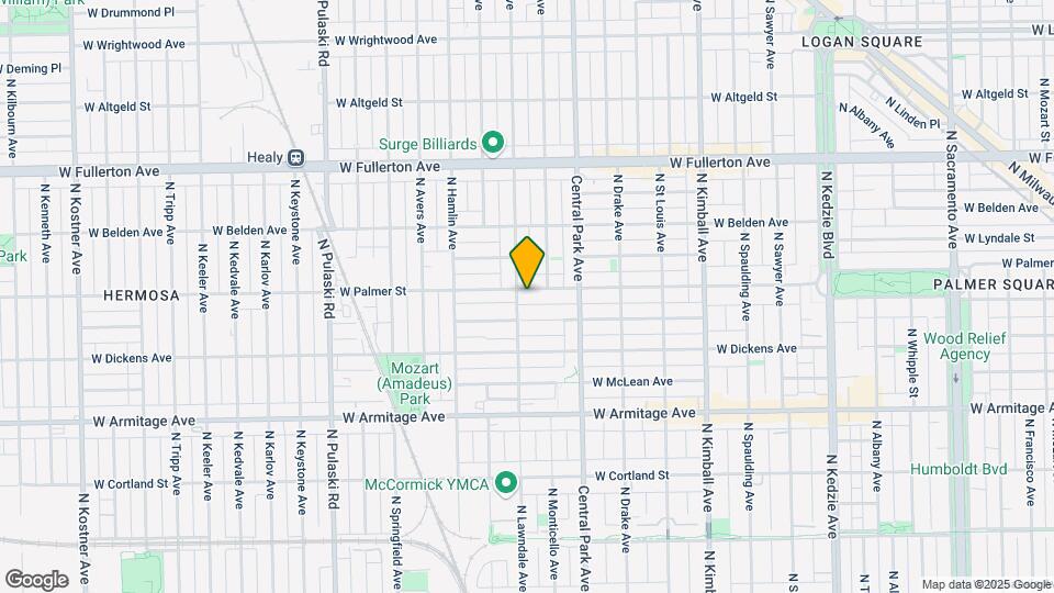 3651 W Palmer St, Unit 1F Map and Location Details