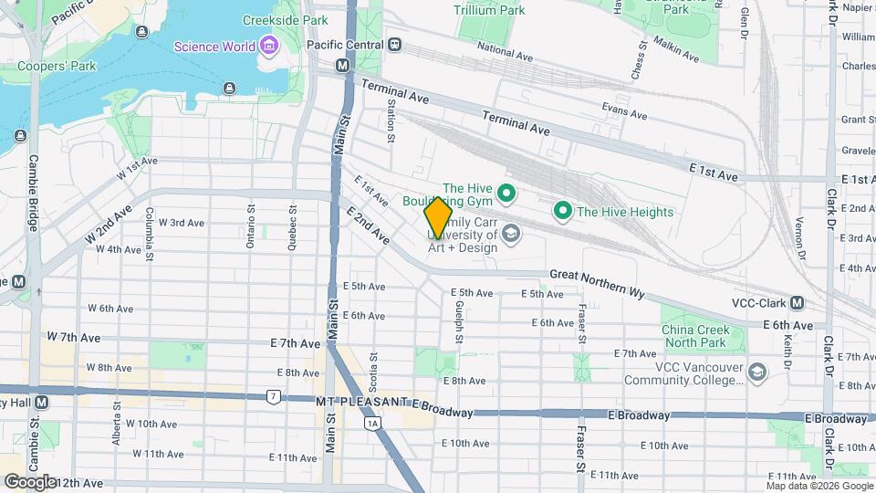 384 E 1st Ave Map and Location Details