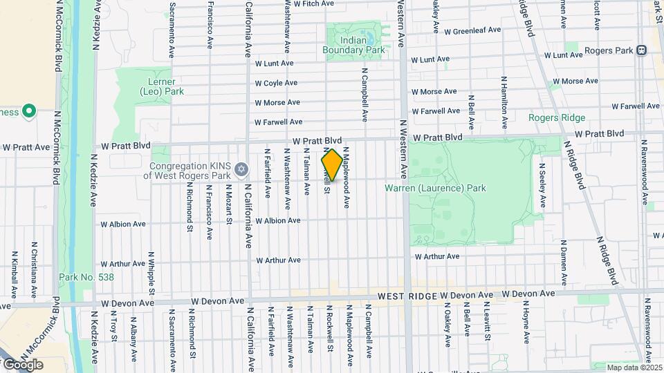 6651 N Rockwell St Map and Location Details