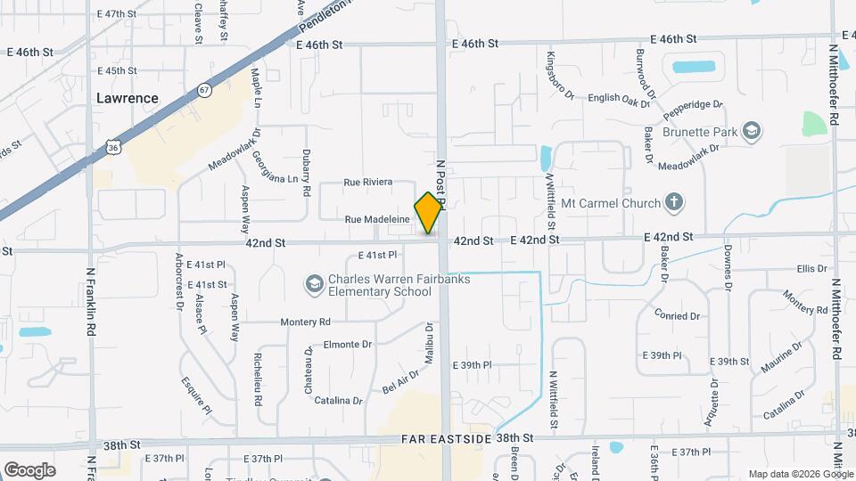 42nd Place Studio Apt Map and Location Details