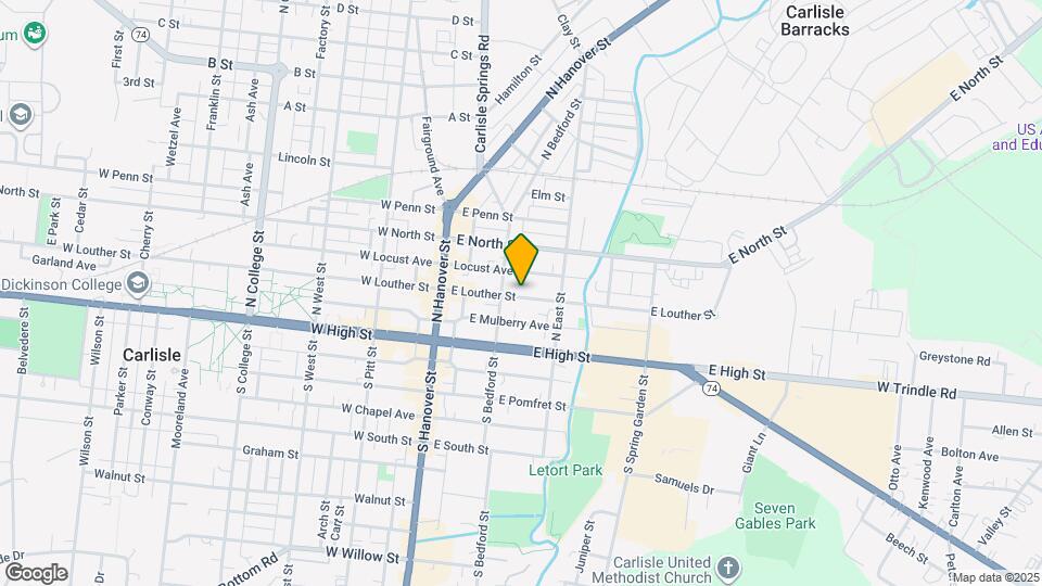 123 E Louther St Map and Location Details