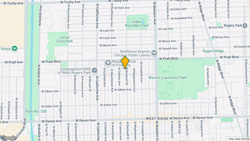 6718 N Rockwell St Map and Location Details