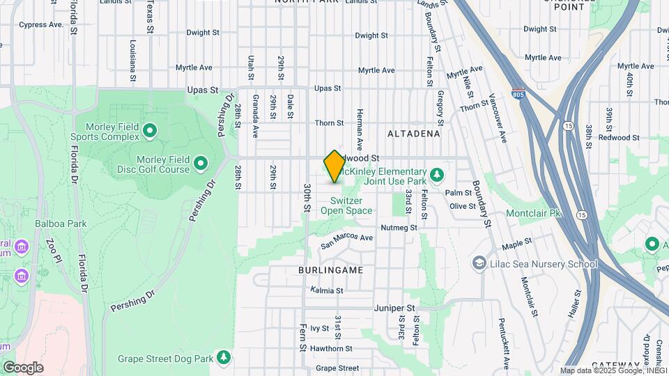 3070 Palm St, Unit 3070.5 A Back Studio Loft Map and Location Details