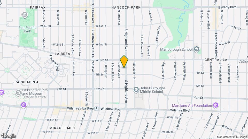 347 S Highland Ave Map and Location Details