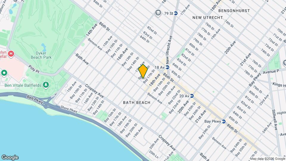 82 Bay 17th St Map and Location Details