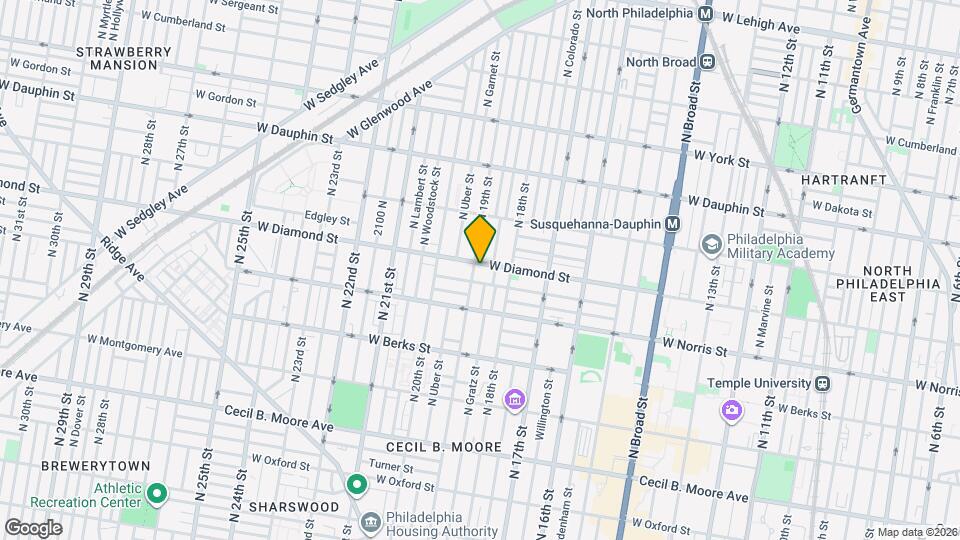 1834 W Diamond St Map and Location Details