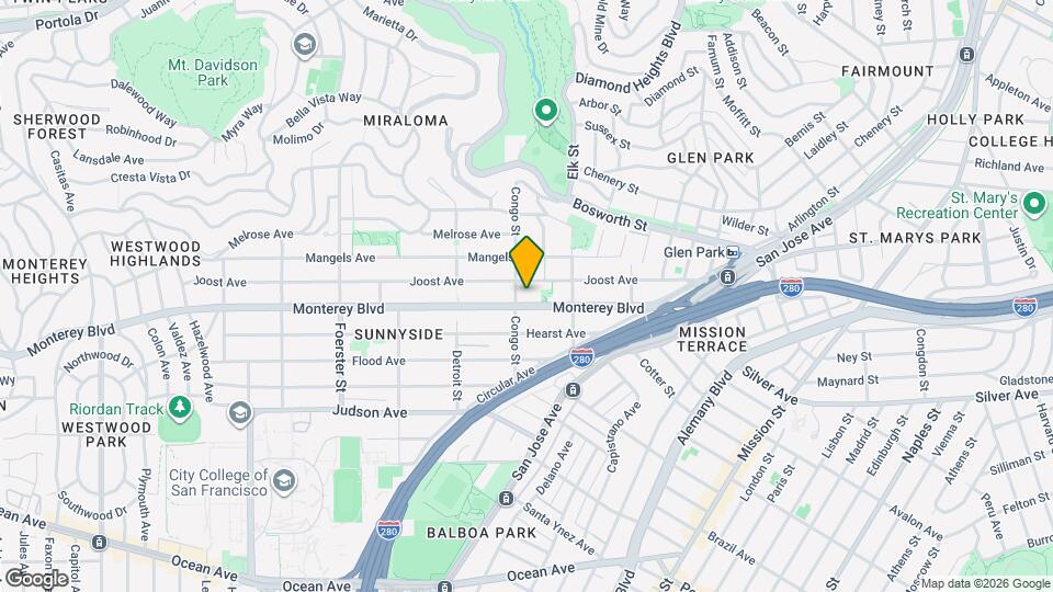 282 Monterey Blvd Map and Location Details
