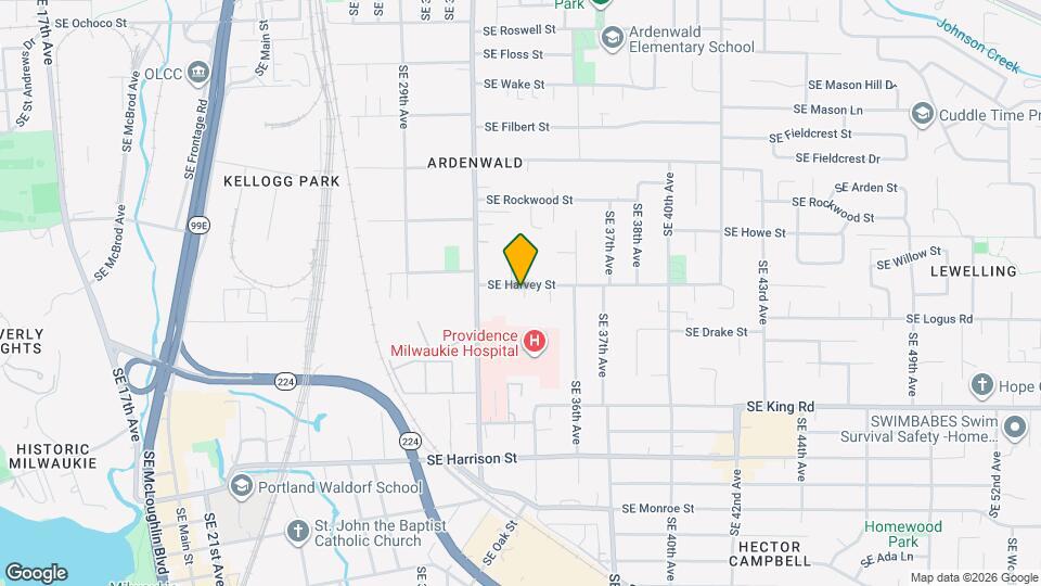 3332 SE Harvey St, Unit C Map and Location Details