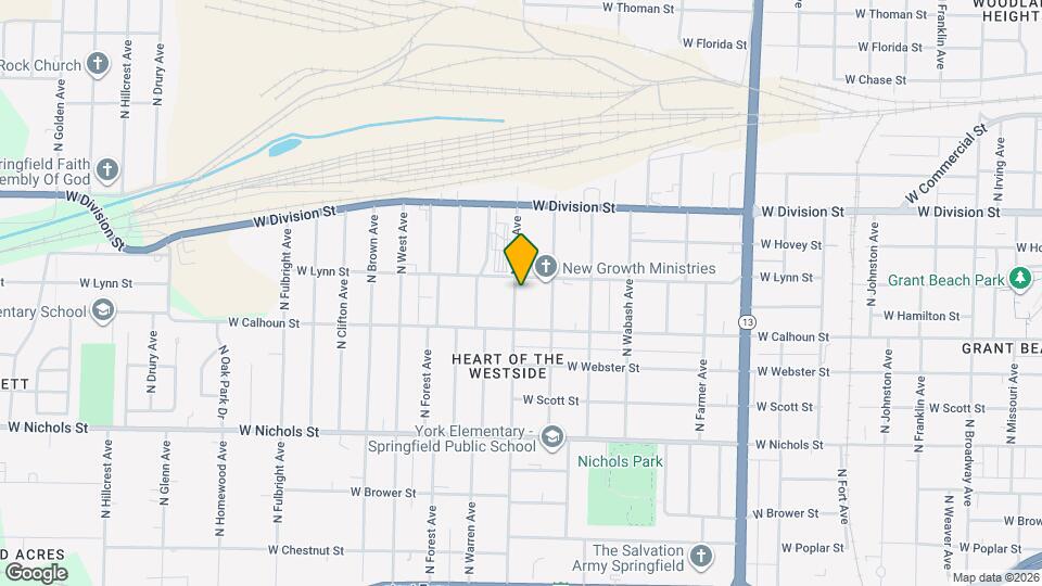 1338 N Park Ave Map and Location Details