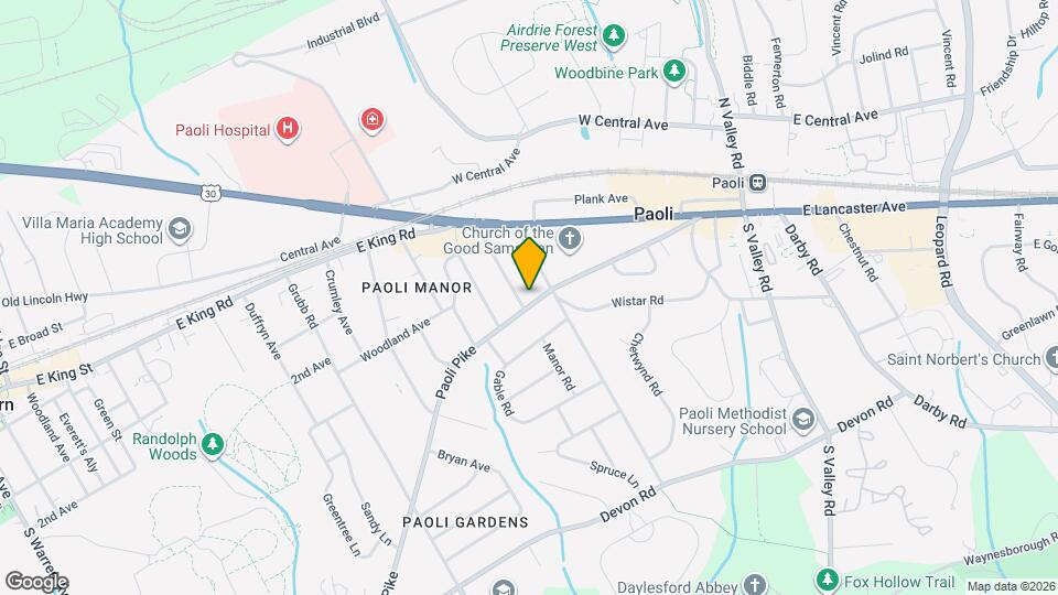 109 Paoli Pike Map and Location Details