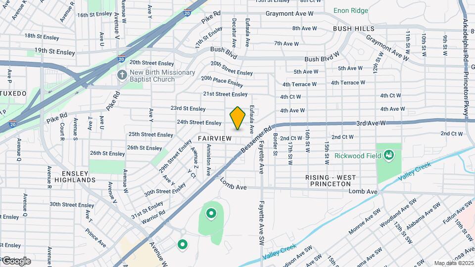 2824 25th Street Ensley Mapa y Detalles de la Ubicación