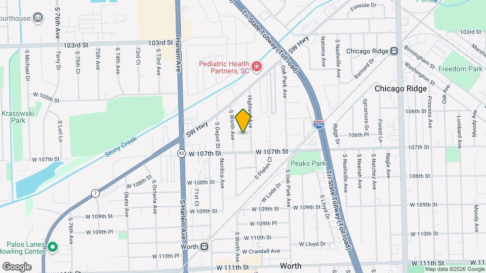 6944 W 106th Pl Map and Location Details