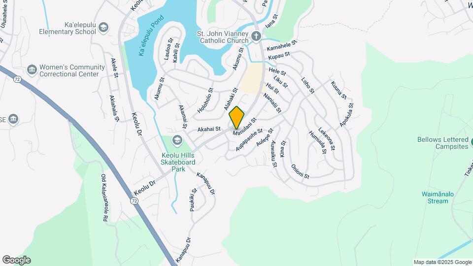 1266 Manulani St-Unit -Main House Map and Location Details