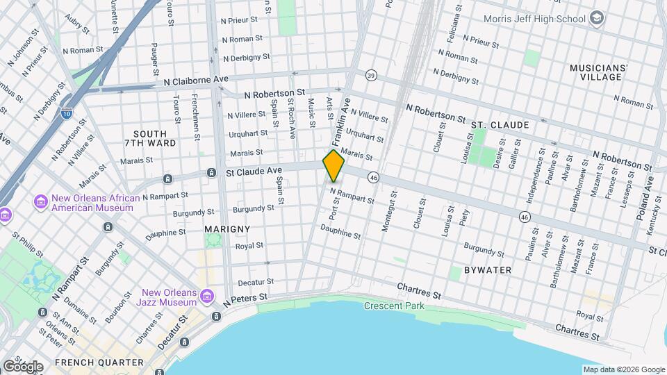 2623 N Rampart St Map and Location Details