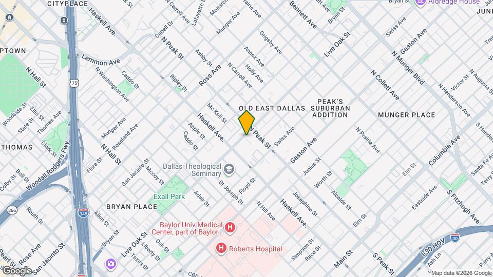 4208 Live Oak St Map and Location Details