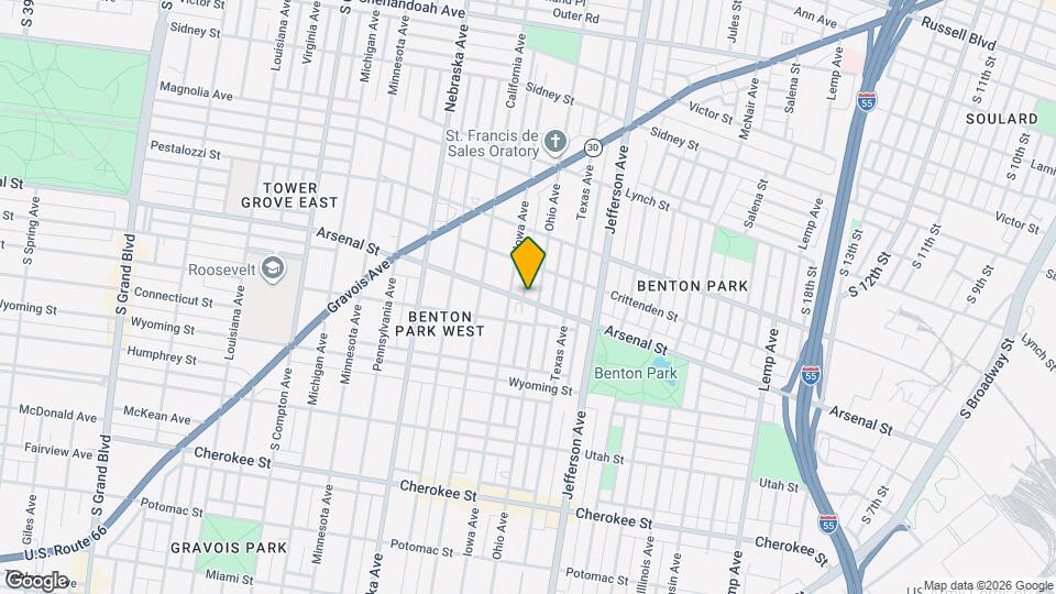 2711 Arsenal St Map and Location Details