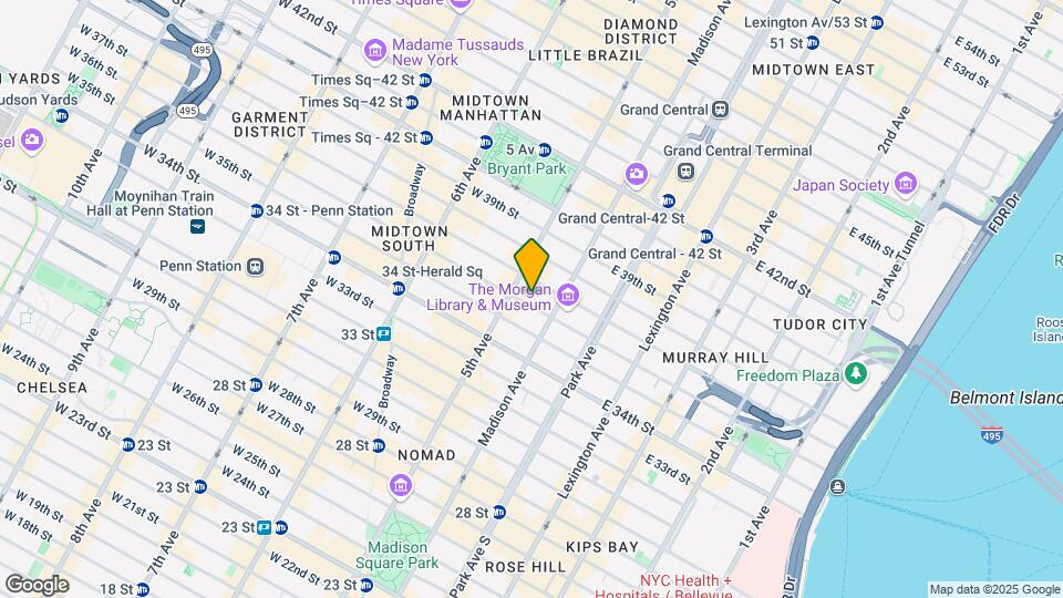 9 E 36th St Mapa y Detalles de la Ubicación