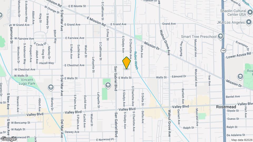 1222 S Gladys Ave Map and Location Details
