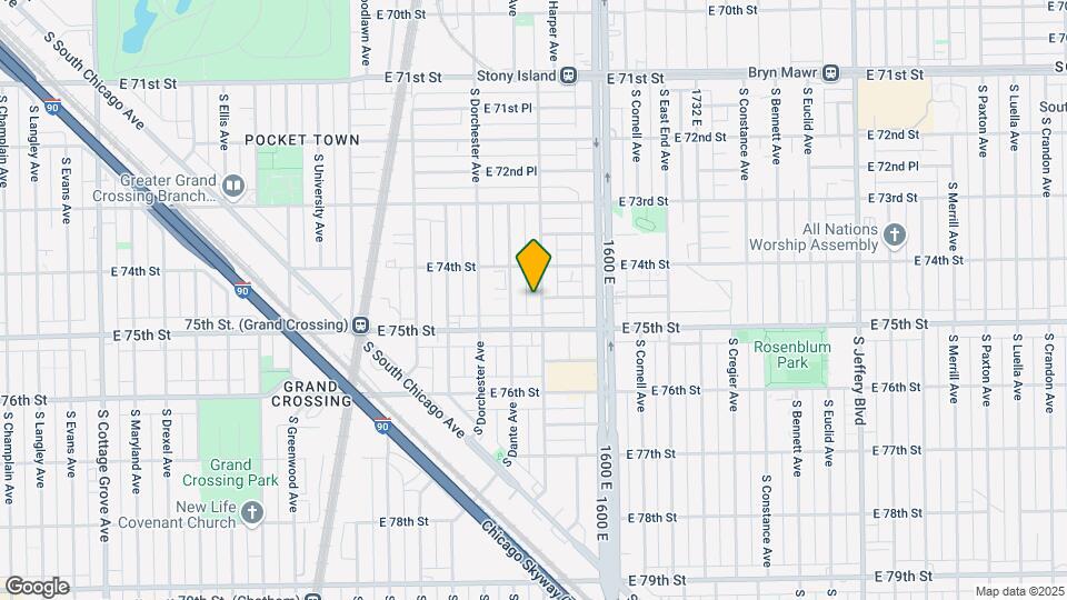 7432 S Blackstone Ave Map and Location Details