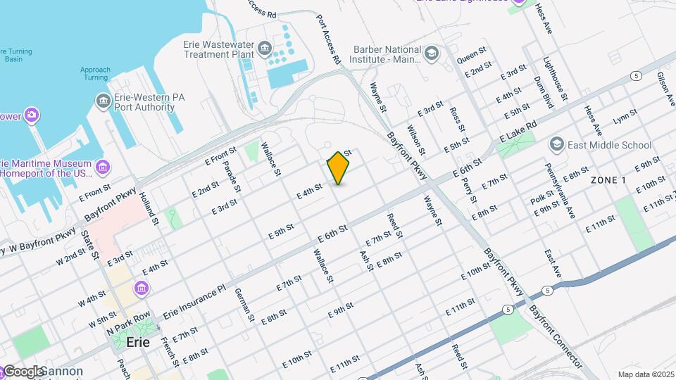 415 Ash St Map and Location Details