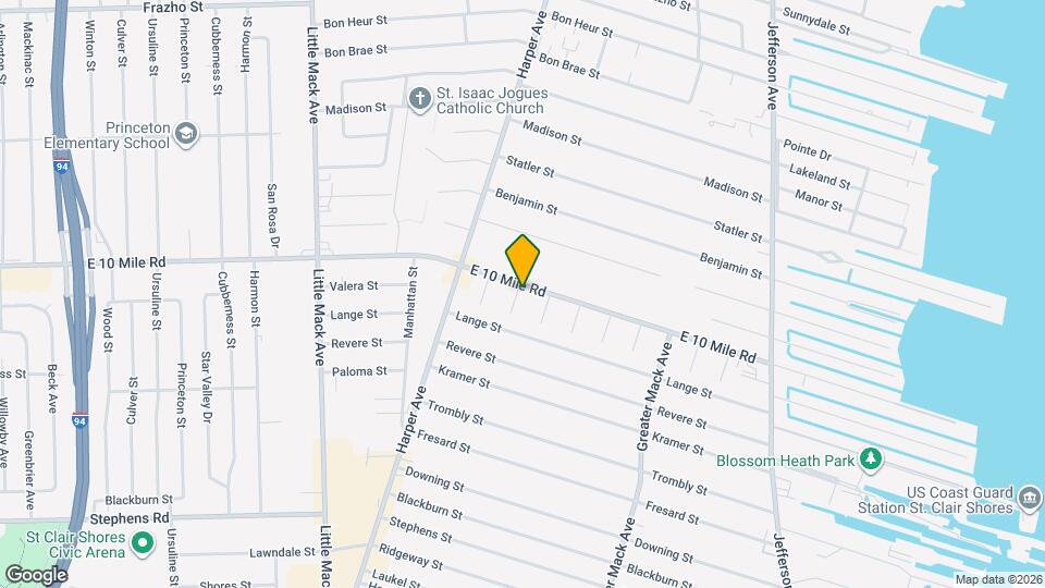 21708 E 10 Mile Rd Map and Location Details