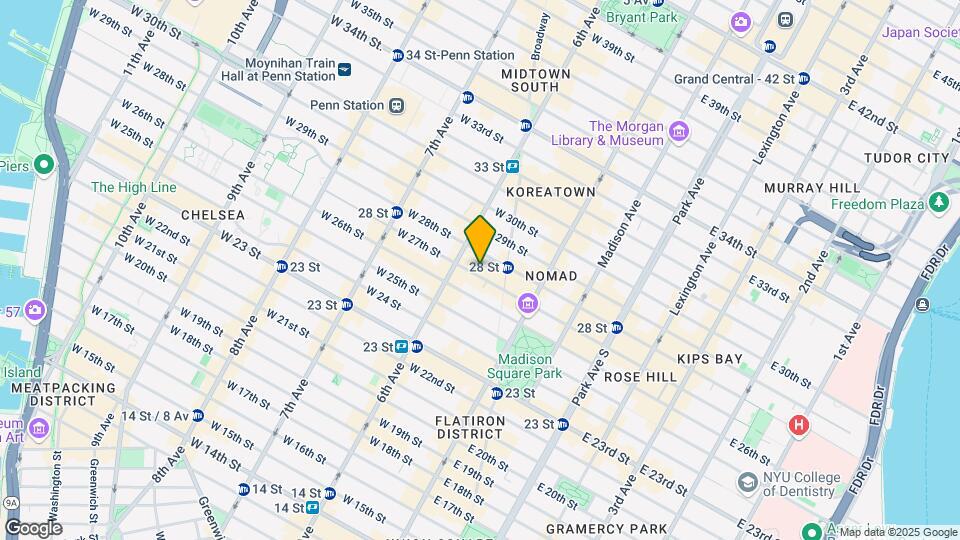 43 W 27th St Mapa y Detalles de la Ubicación