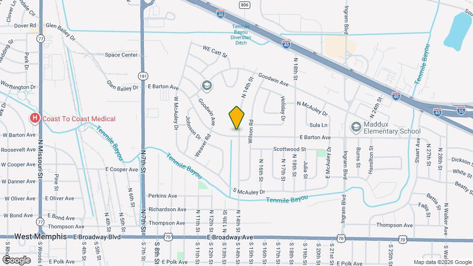 1398 E Barton Ave Map and Location Details