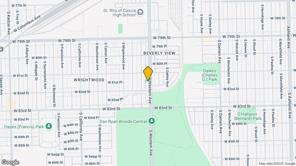 8134 S Western Ave Map and Location Details
