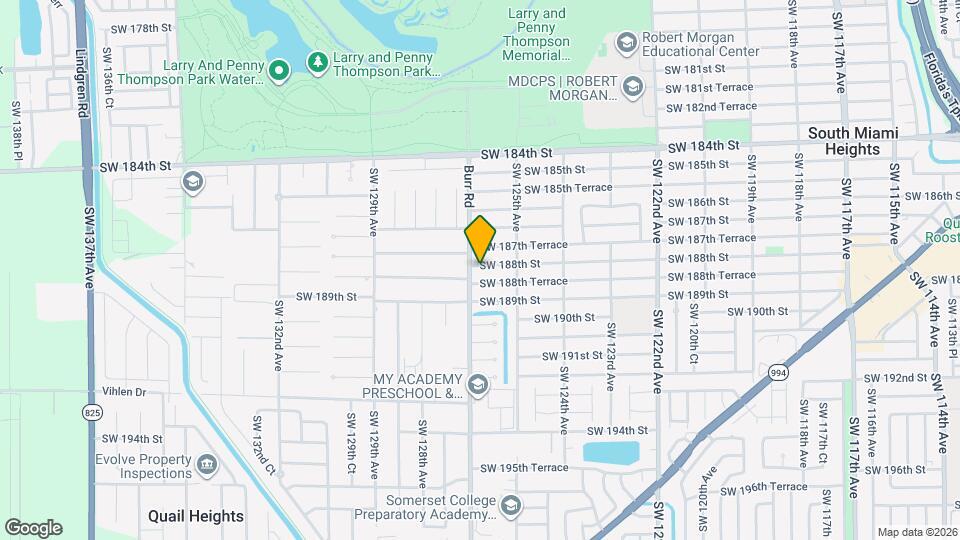 12620 SW 188th St Map and Location Details