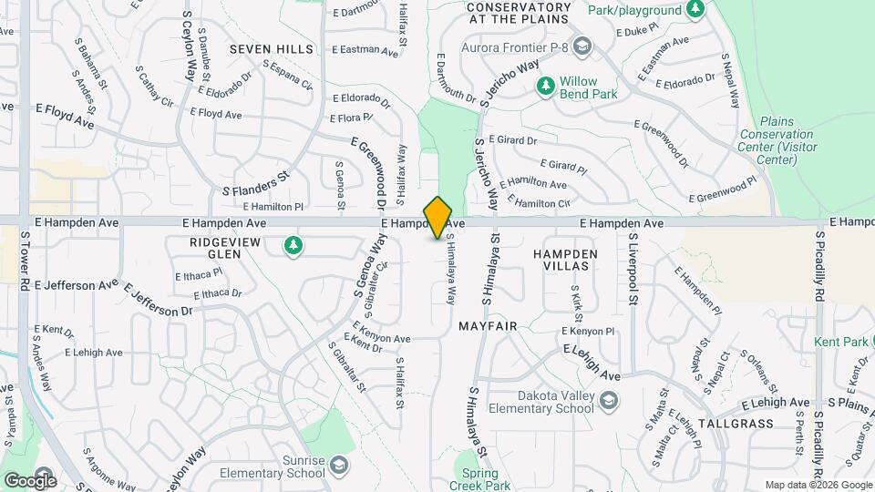 20132 E Hampden Pl Mapa y Detalles de la Ubicación