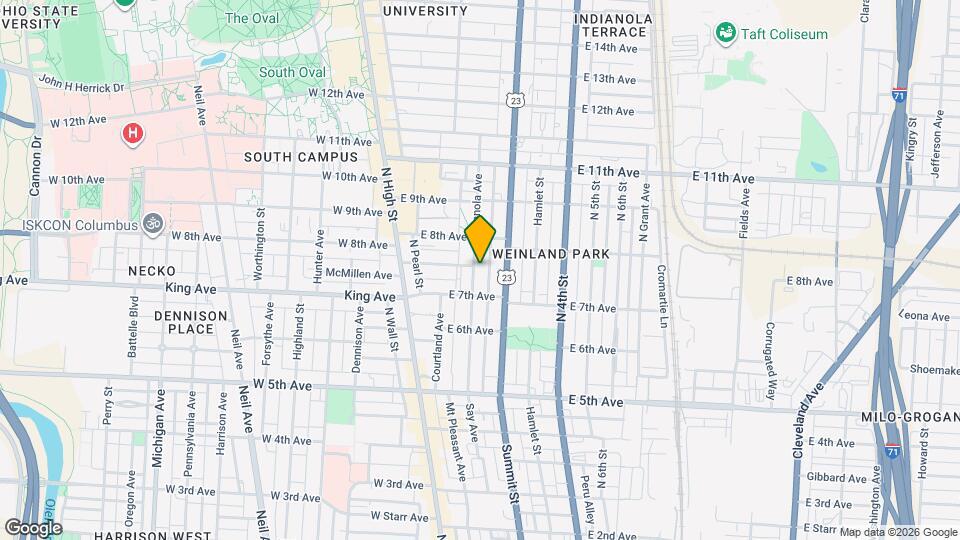 1394 1/2 Indianola Ave Map and Location Details