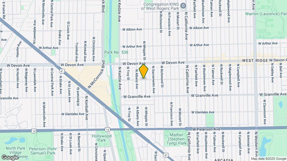 6256 N Whipple St Map and Location Details
