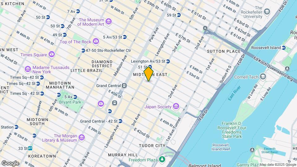 146 E 49th St Mapa y Detalles de la Ubicación