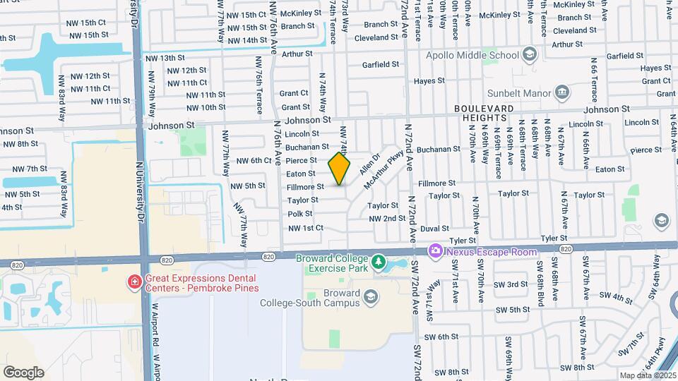 7410 Fillmore St Map and Location Details