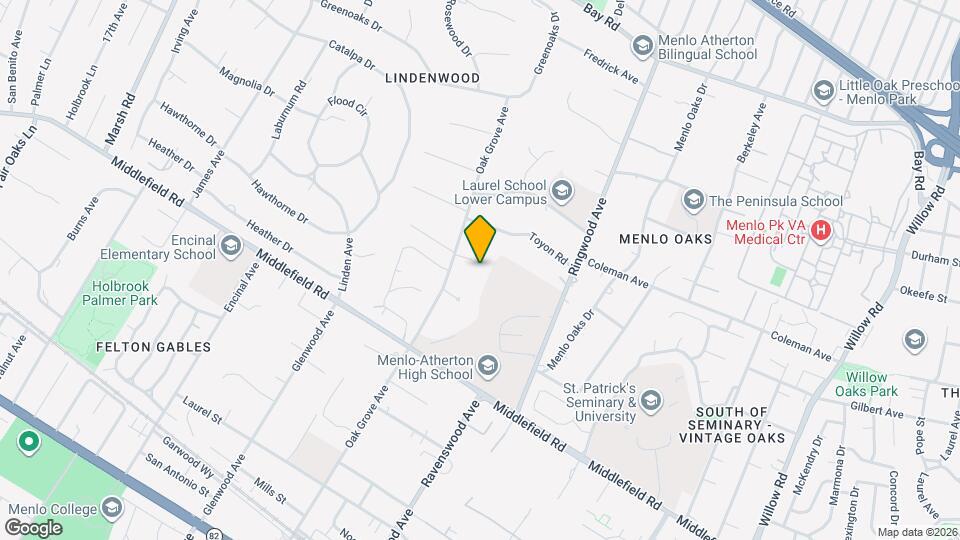 240 Oak Grove Ave Map and Location Details